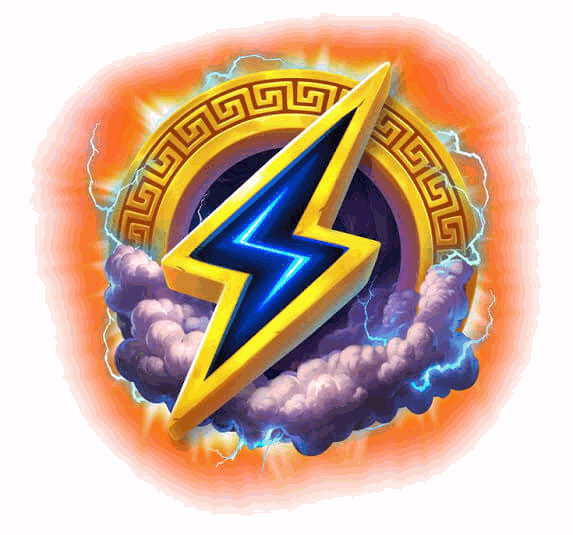 Gates of Olympus Super Scatter Logo, goldener Schriftzug auf rotem Banner